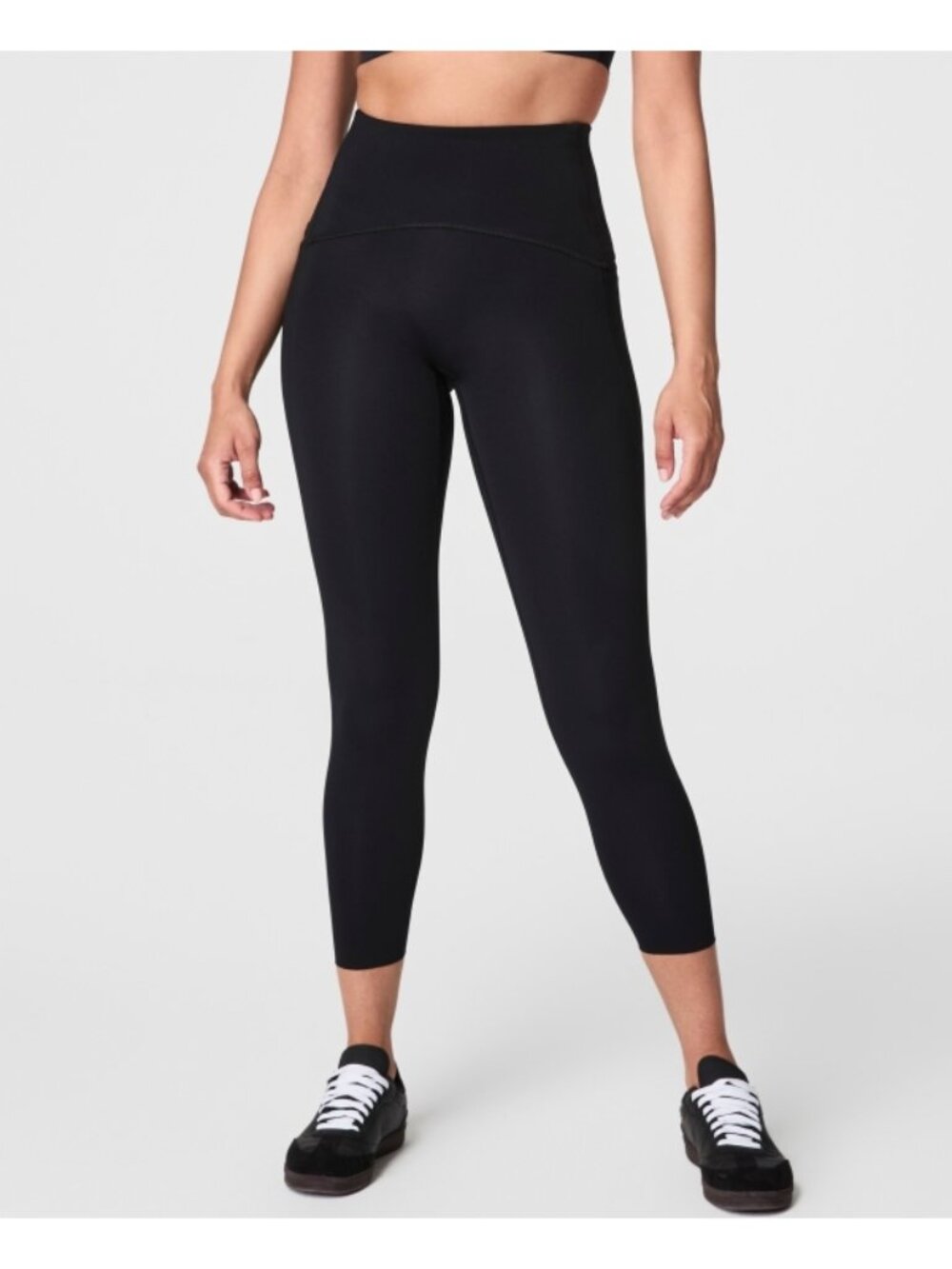Spanx Booty Boost Side Pockets 7/8 Leggings Very Black High-Rise Waist Shapewear - Picture 4 of 12